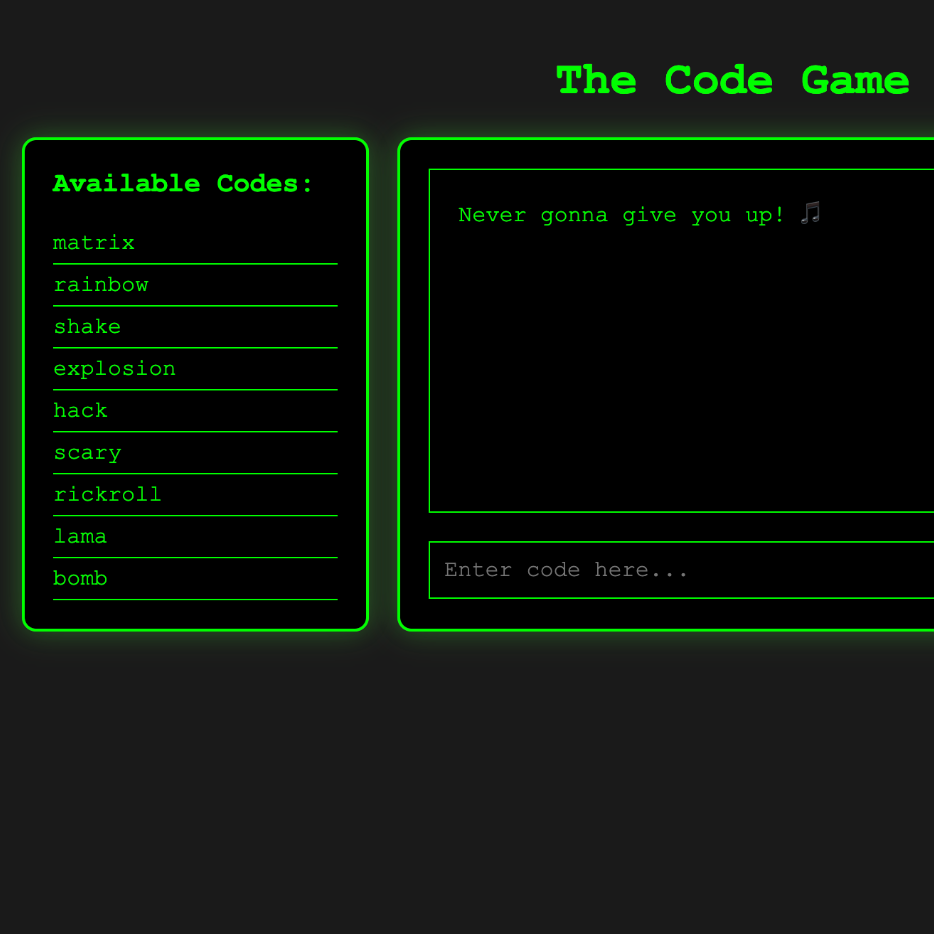 The Code Game